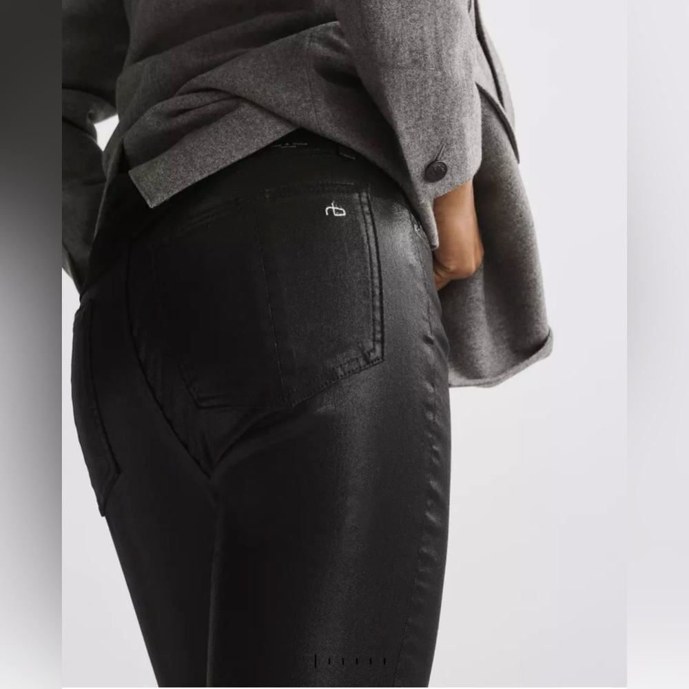 Rag & Bone Nina High Rise Women’s Skinny Jeans In Coated Black​​​​​​​ - Picture 4 of 15